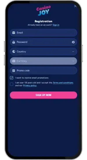 Account registration form with name, email and UK address